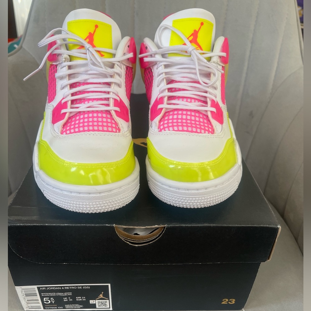 JORDAN 4 RETRO WHITE LEMON PINK - Picture 11 of 12